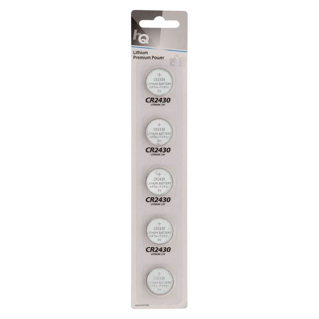 HQ Lithium button cell CR2430 battery 3 V, 5-blister - BALCR24305BL