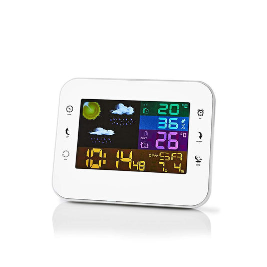 Nedis Weather Station +Wireless sensor Alarm clock Weather Forecast - WEST402WT