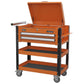 Sealey HD Mobile Tool & Parts Trolley 2 Drawer & Locking Top Orange AP760MO