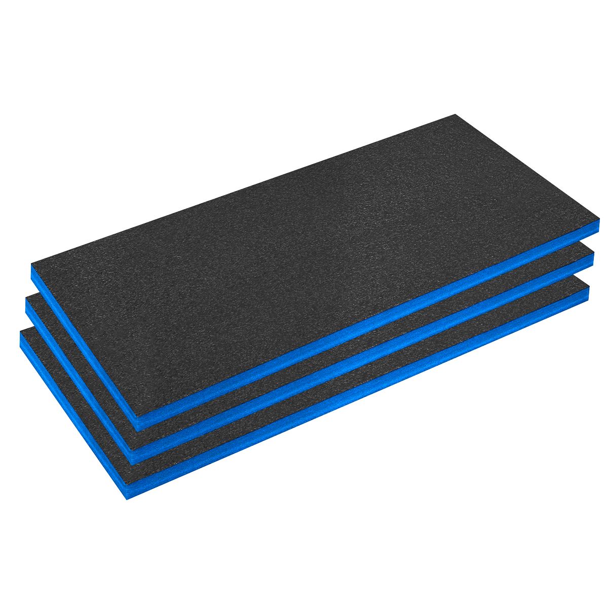 Sealey Easy Peel Shadow Foam 1200 x 550 x 50mm, Blue/Black - Pack of 3 SFPK50B