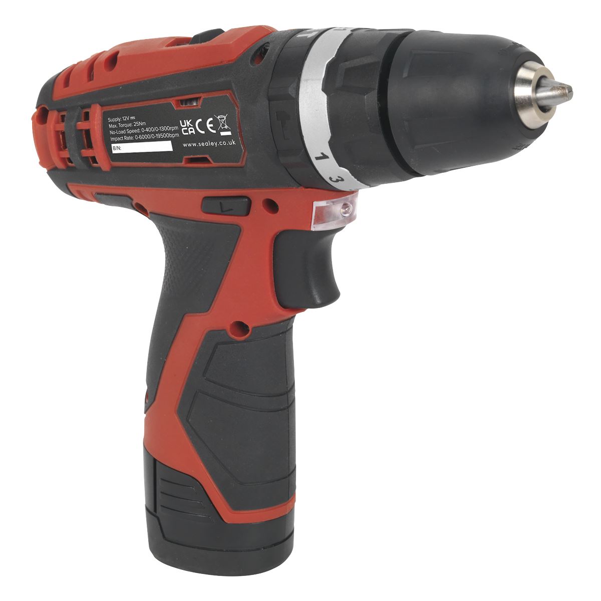 Sealey Cordless Hammer Drill/Driver 10mm 12V Li-ion - Body Only CP1201