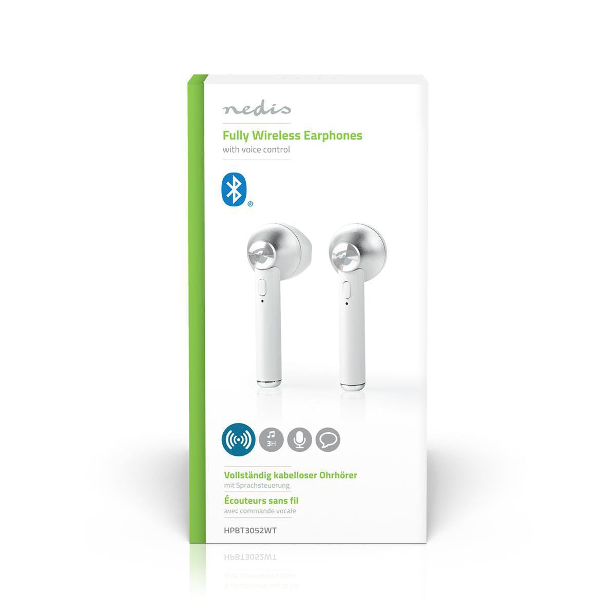Nedis Fully Wireless Bluetooth® Earphones 3 Hours Playtime Voice Control - HPBT3052WT
