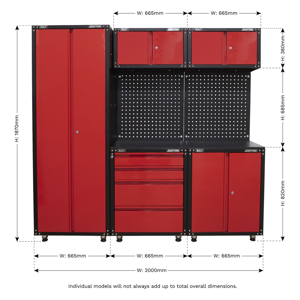 Sealey American Pro 2.0m Storage System APMS80COMBO3