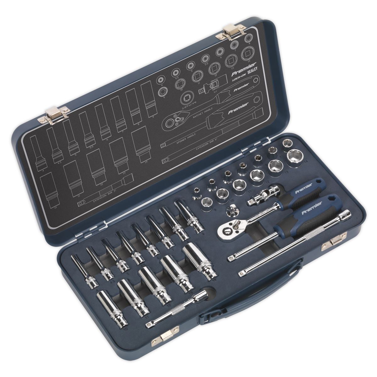 Sealey Socket Set 32pc 1/4"Sq Drive Lock-On 6pt Metric AK27480