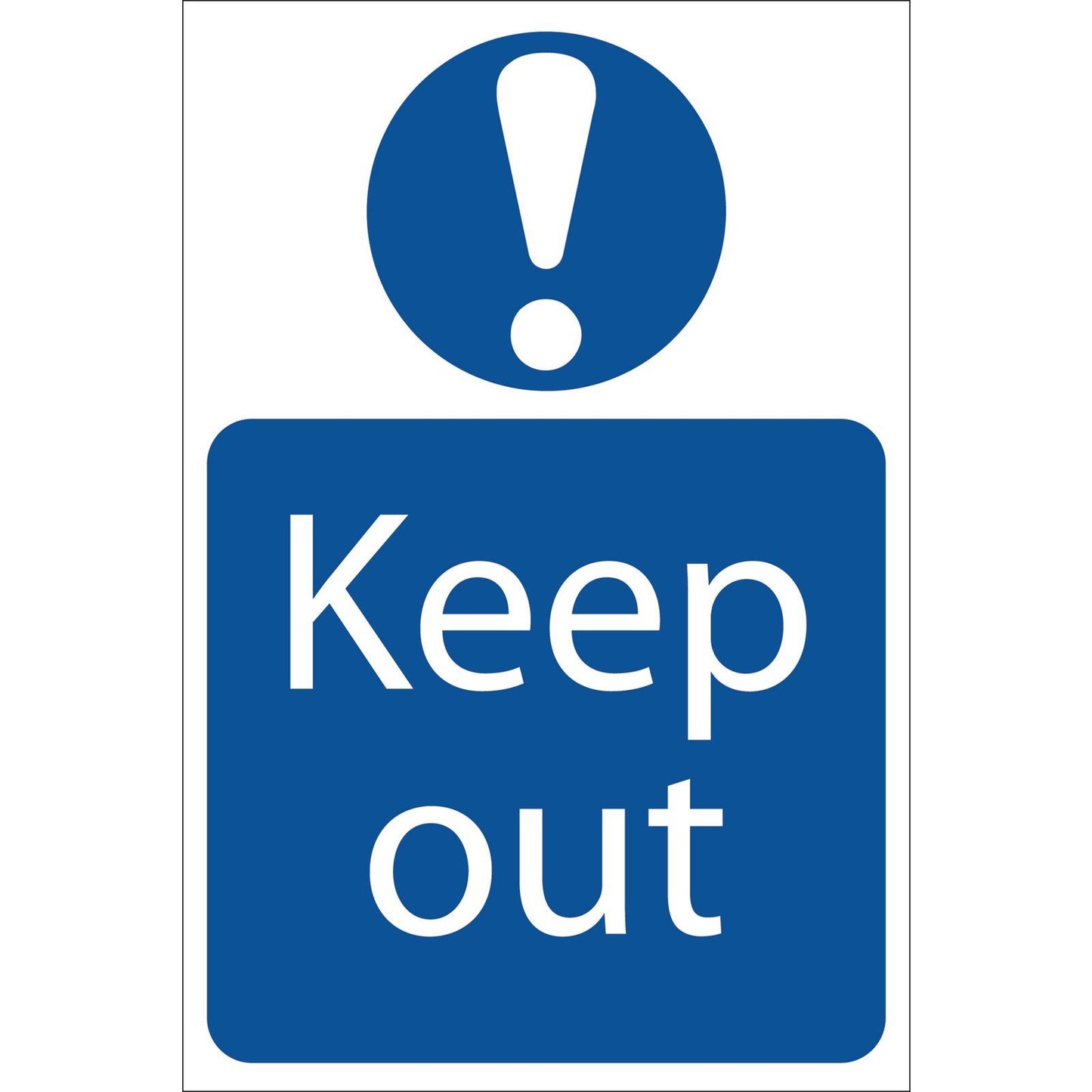 Draper 72158 Keep Out Self Adhesive Sign Notice 200mm x 300mm Blue & White