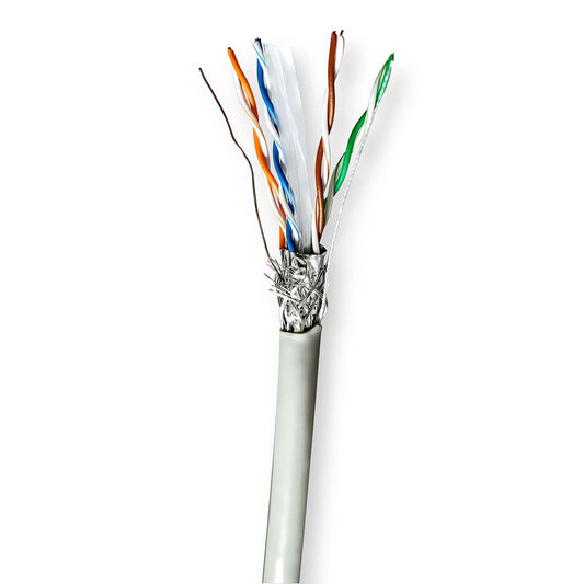 Nedis Network Cable Roll CAT6 Stranded S/FTP CCA 100m Indoor Round PVC Grey