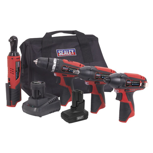 Sealey SV12 Series 4 x 12V Cordless Power Tool Combo Kit CP1200COMBO