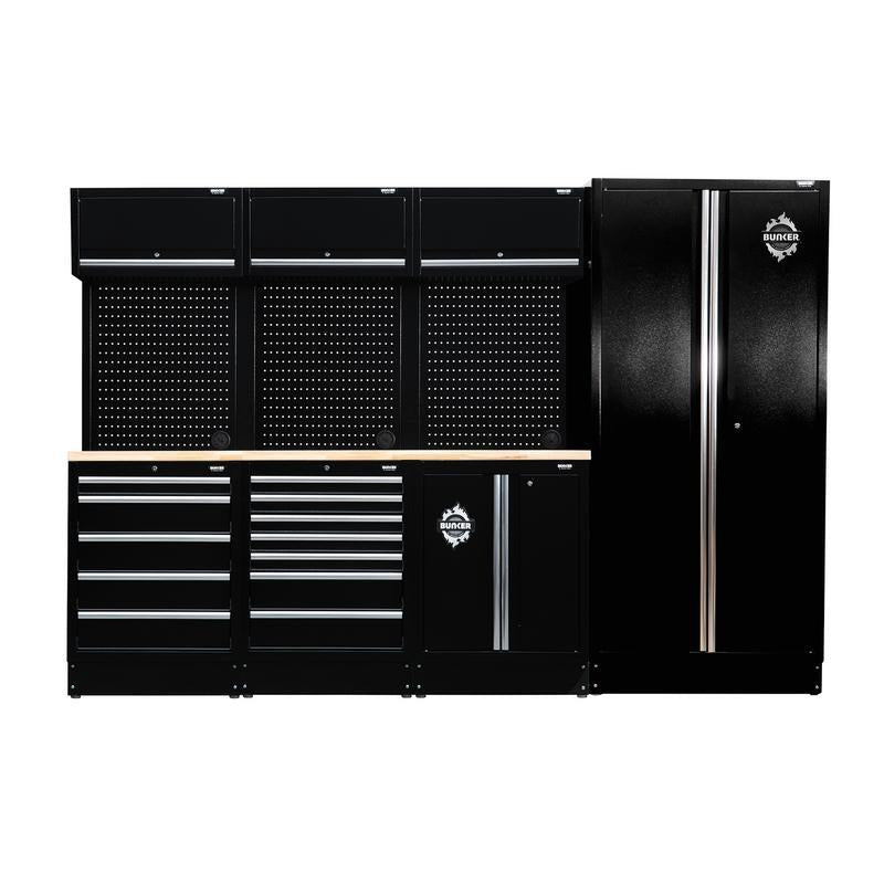 BUNKER 15 Piece Modular Storage Combo with Worktop, 2955mm