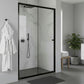 Baridi Sliding Shower Door 1000 x 1850mm, 6mm Tempered Glass, Reversible - Black