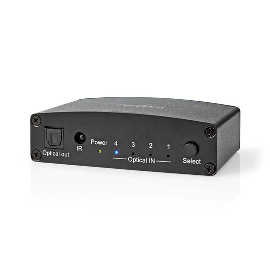 Digital Audio Switch 4-way Connection input DC Power/4xTosLink Connection output