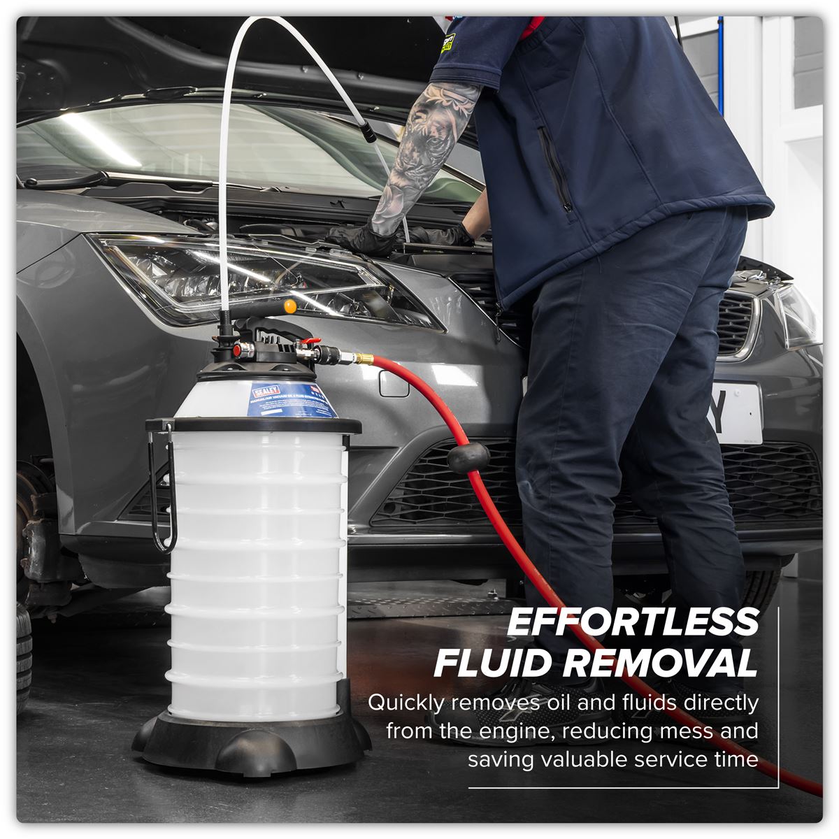 Sealey Manual/Air Vacuum Oil & Fluid Extractor Pump 18L TP6909