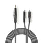 Nedis Stereo Audio Cable 3.5mm Male to 2x RCA Male 1.5m Grey COTH22200GY15