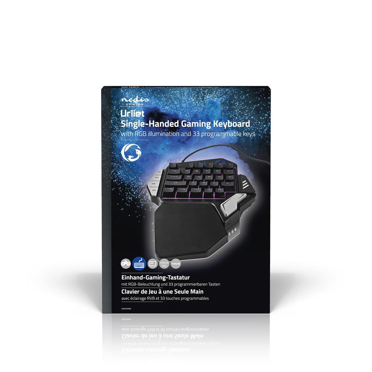 Nedis Single-Handed Gaming Keyboard RGB Illumination 33 programmable keys
