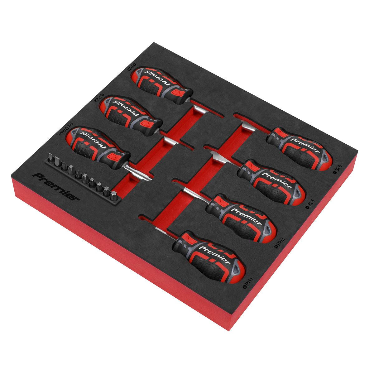 Sealey Stubby Screwdriver Set 17pc GripMAX AK4371