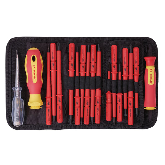 Draper 18 Pc VDE Insulated Interchangeable Blade Screwdriver Set Tool Roll 05776