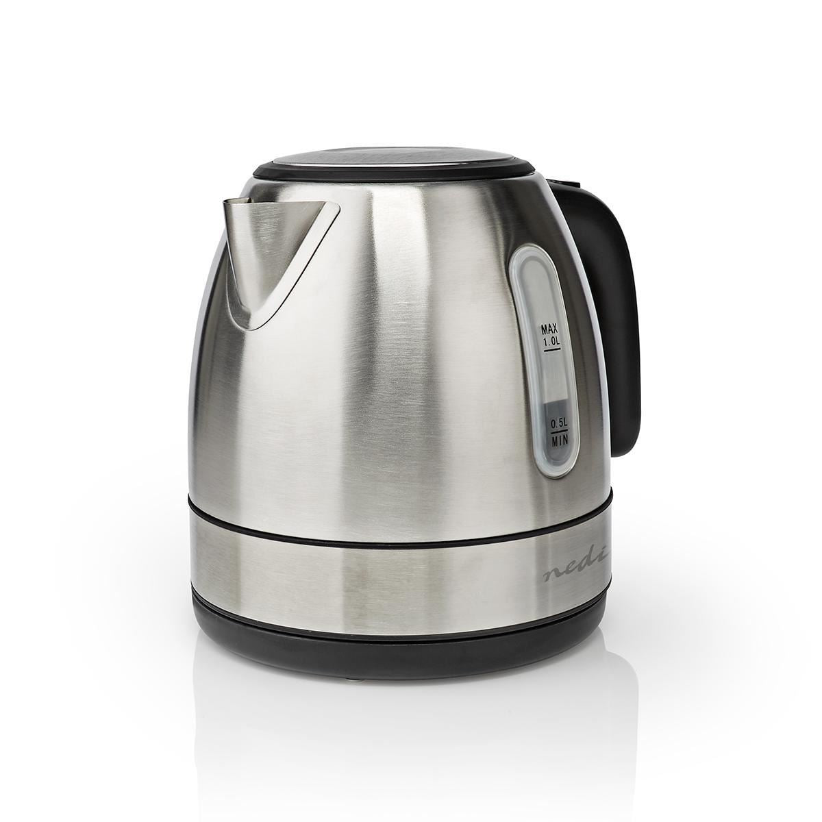 Nedis Electric Kettle 1L 360° Rotation Stainless Steel - KAWK300EAL