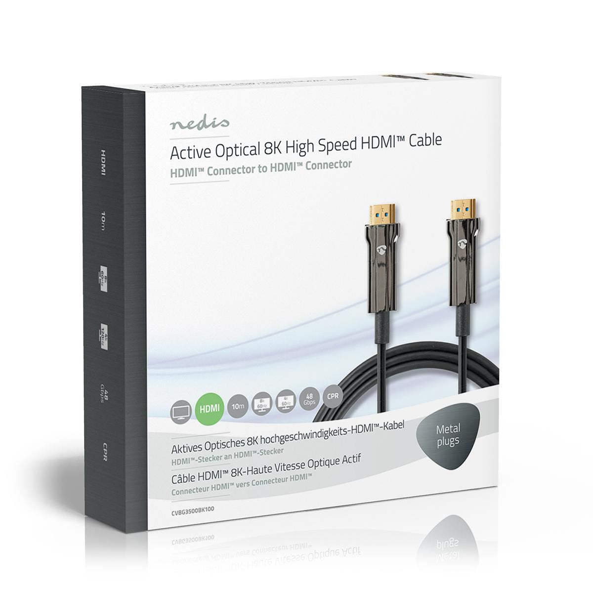 Nedis Ultra High Speed HDMI Cable AOC HDMI Connector to HDMI Connector 10m Black - CVBG3500BK100