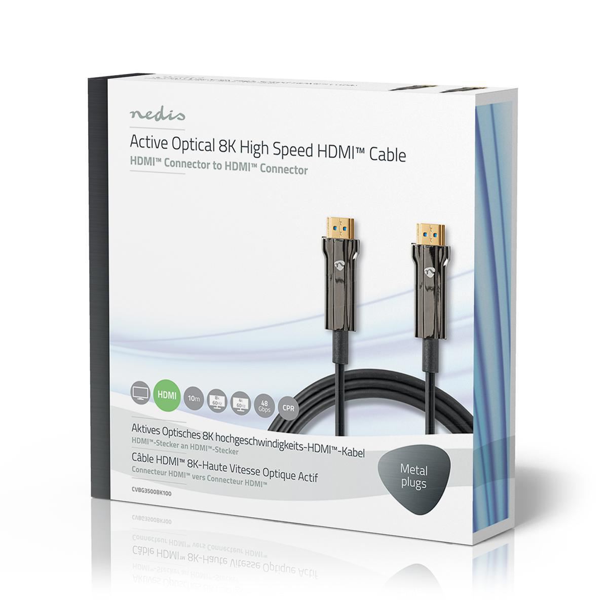 Nedis Ultra High Speed HDMI Cable AOC HDMI Connector to HDMI Connector 10m Black - CVBG3500BK100