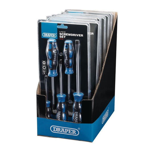 Draper 5 Piece SOFT GRIP SCREWDRIVER SET Hand Tool DIY 09783