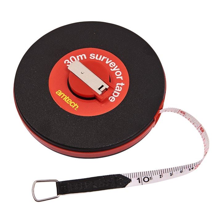 30m Surveyor Builders Fibreglass Measuring Tape Measure 100ft Metric Imperial - P1800