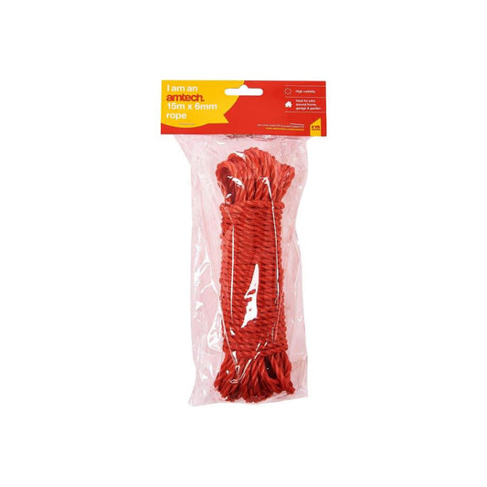 Amtech 15m x 6mm Rope Home Garden Workshop String Tie Hang Gardening - S3250