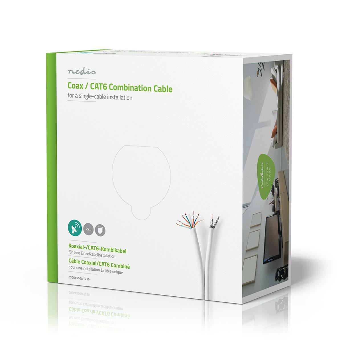 Nedis Coax/CAT6 Combination Cable 25m - CSGG4500WT250