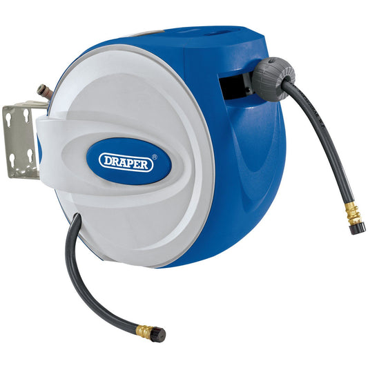 Draper Retractable Garage Workshop 30 Metre Air Hose Reel Wall Mountable 15049