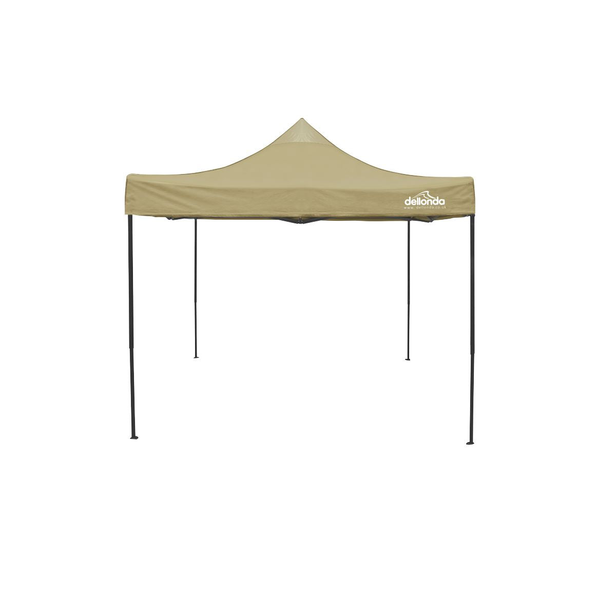 Dellonda Premium 3 x 3m Pop-Up Gazebo, PVC Coated, Water Resistant Fabric, Supplied with Carry Bag, Rope, Stakes & Weight Bags - Beige Canopy DG130