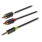 Konig Stereo audio cable 3.5mm male to 2x RCA male 2m grey - CABW22200AT20