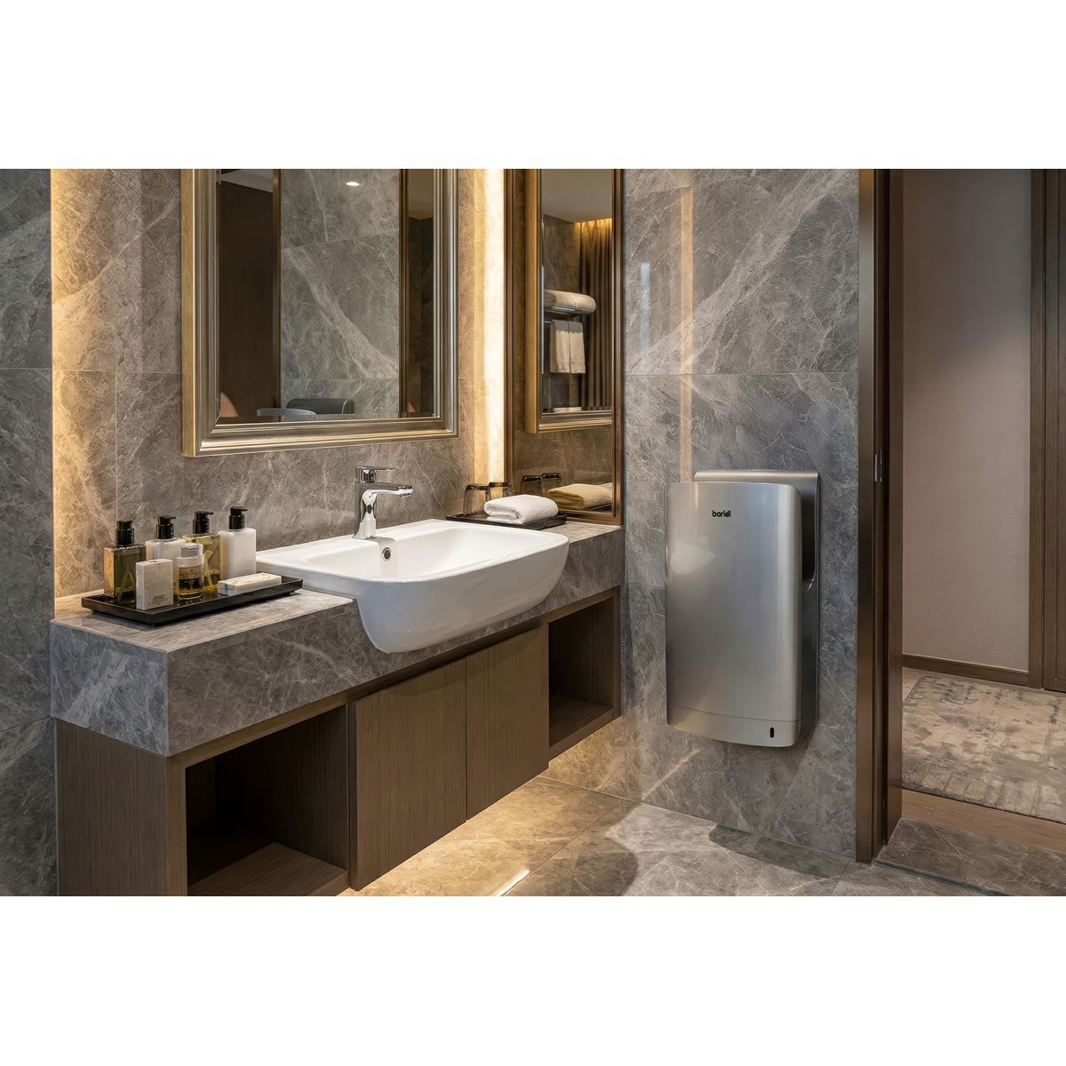 Baridi Hand Dryer with HEPA Filter & Auto-Sensor 1750W/230V - Silver DH150