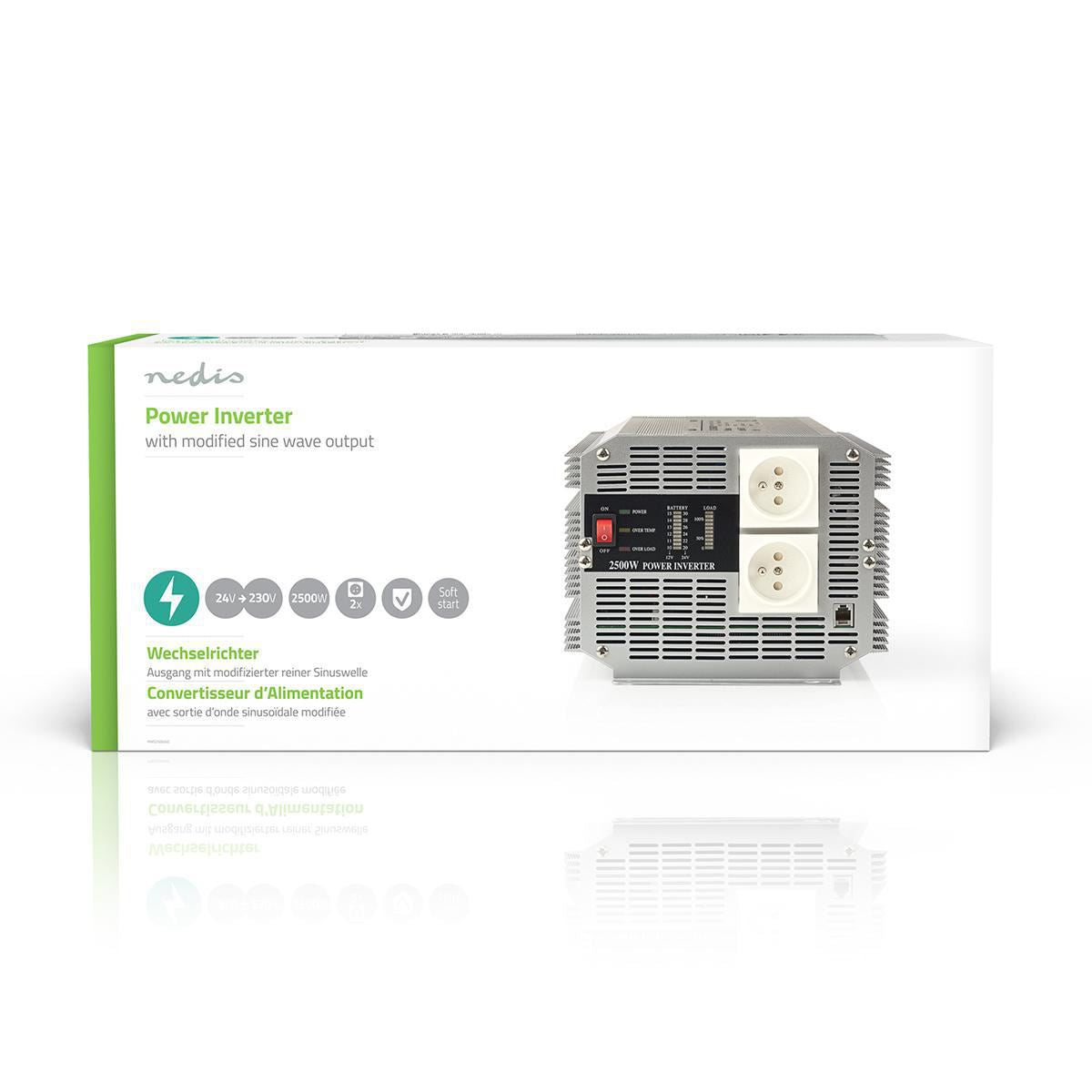 Nedis EU Power Inverter Modified Sine Wave Input 24 VDC ouput 2x 230v Peak 5000W