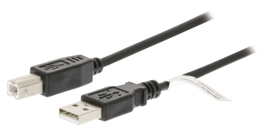 Valueline USB 2.0 Cable A Male to B Male 2m Black