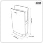 Baridi Hand Dryer with HEPA Filter & Auto-Sensor 1750W/230V - Silver DH150
