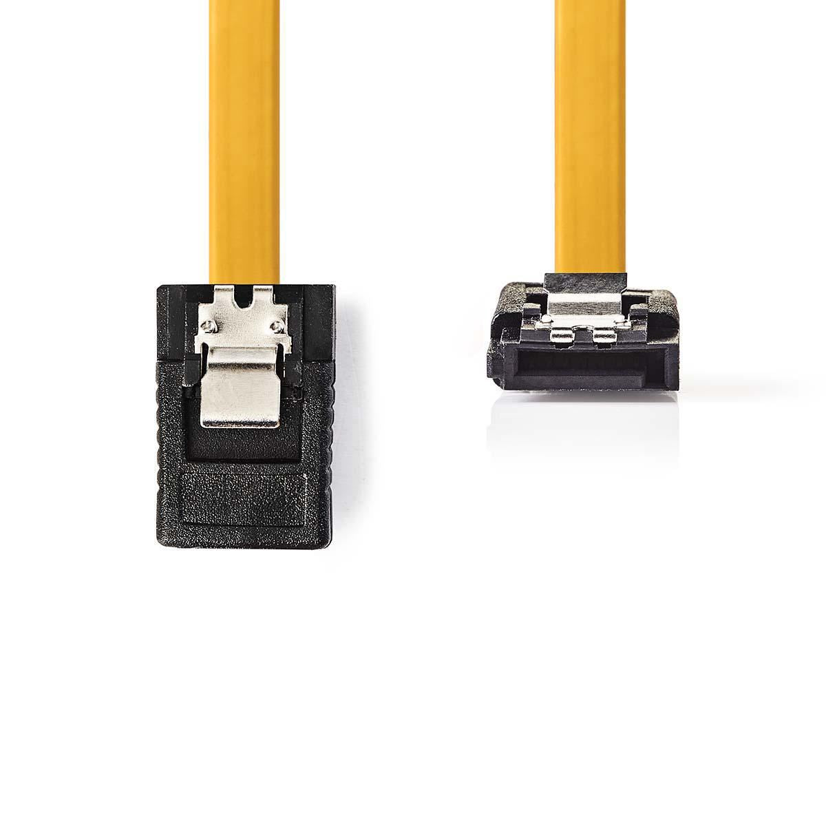 Nedis SATA 6Gb/s Data Cable SATA 7-pin Female with Lock to SATA 7-pin Female 90° Angled with Lock 1m Yellow - CCGP73255YE10