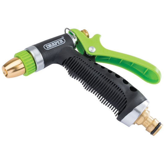 Draper Garden Hose Spray Gun Aluminium Body Soft Grip 3 Pattern Plant Sprayer - 25296