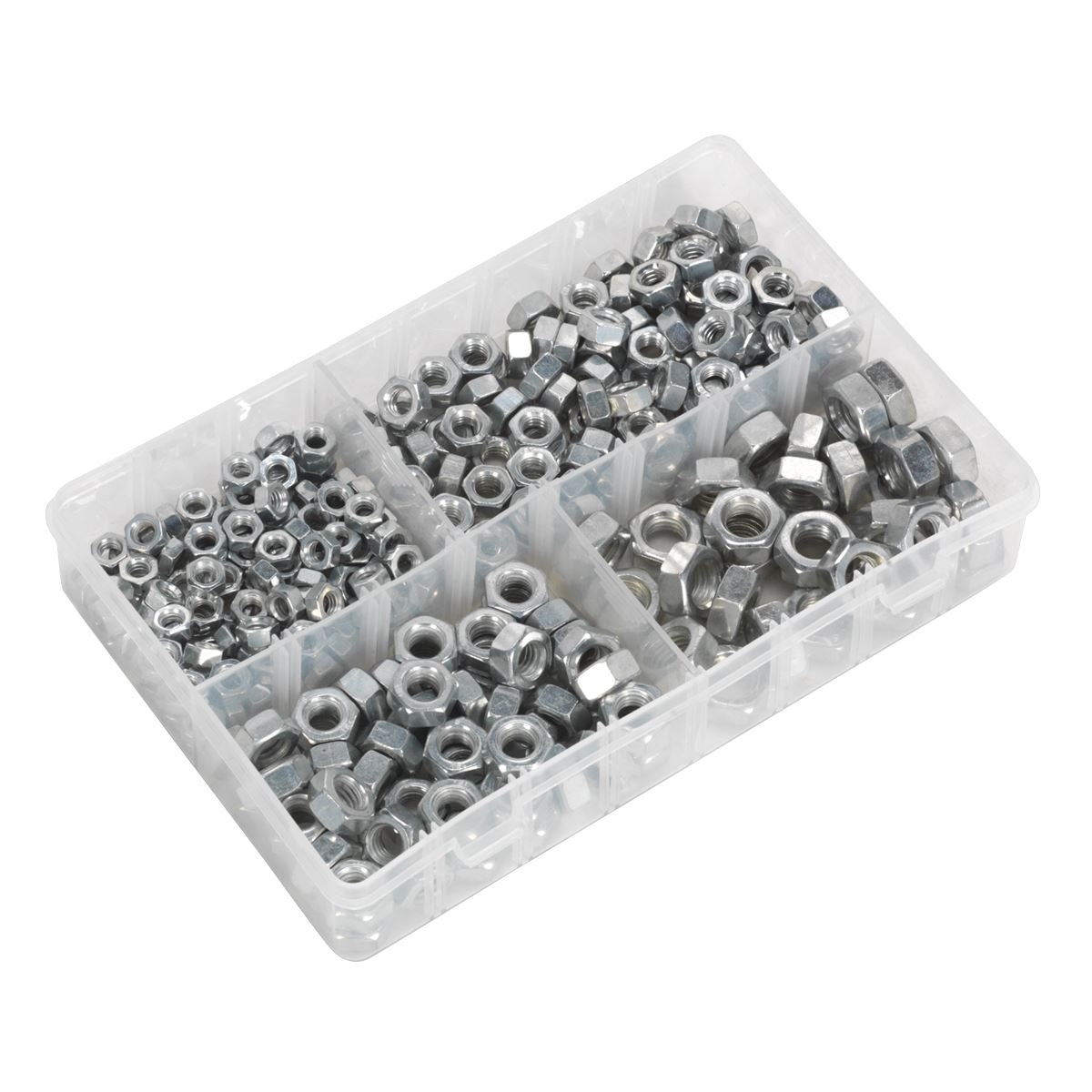 Sealey Steel Nut Assortment 320pc 1/4"-1/2"UNC AB030SN