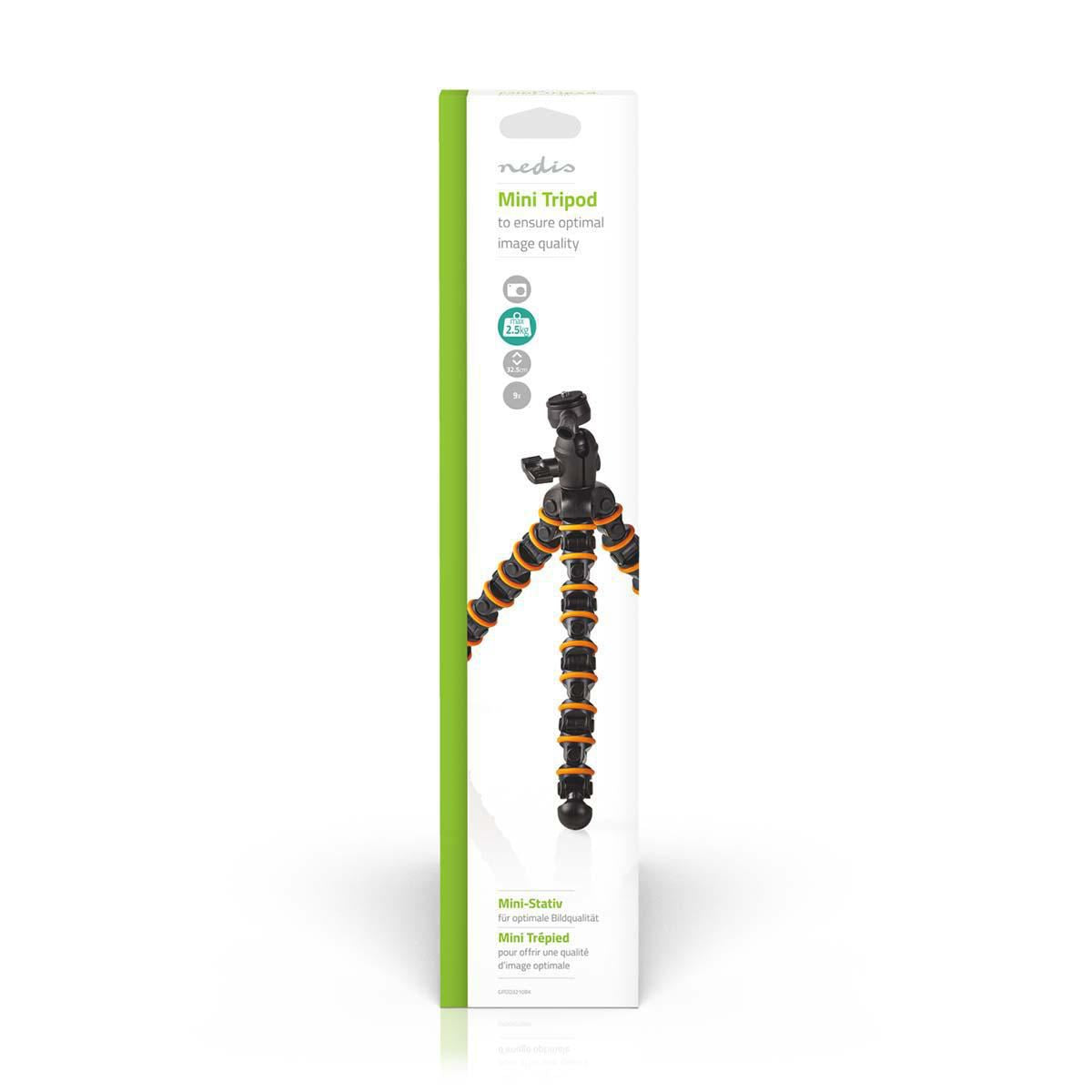 Nedis Mini Tripod Max 2.5 kg 30.0cm Flexible Black/Orange GPOD3210BK
