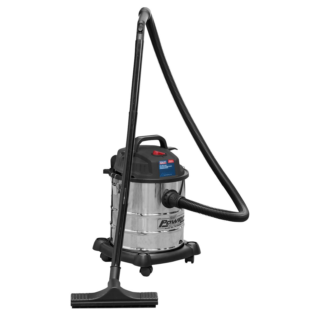 Sealey Vacuum Cleaner Wet & Dry 20L 1200W Stainless Drum PC195SD