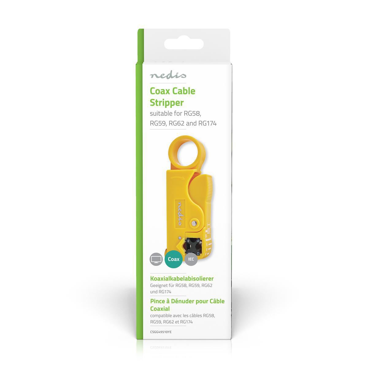 Nedis Coax Cable Stripper RG58 RG59 RG62 RG7 - CSGG49510YE