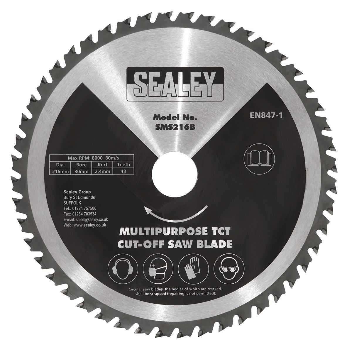 Sealey Multipurpose Cut-Off Saw Blade 216 x 2.4mm/30mm 48tpu SMS216B