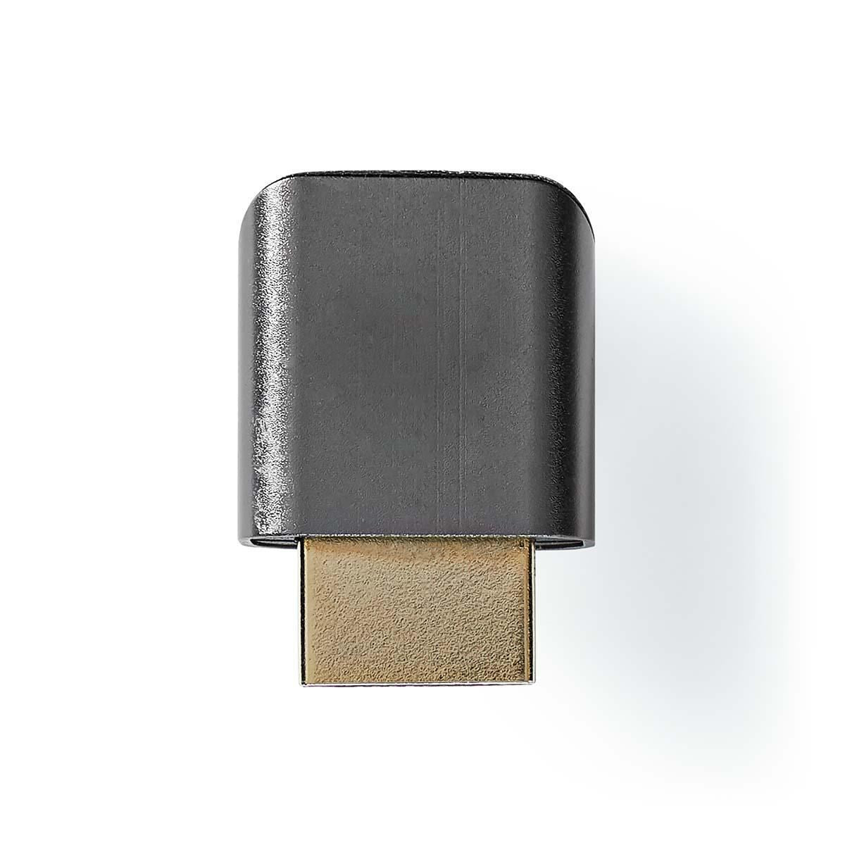 Nedis 90° HDMI Female to HDMI Male 90 Degree Coupler Gold Plated Gunmetal Grey - CVTB34901GY