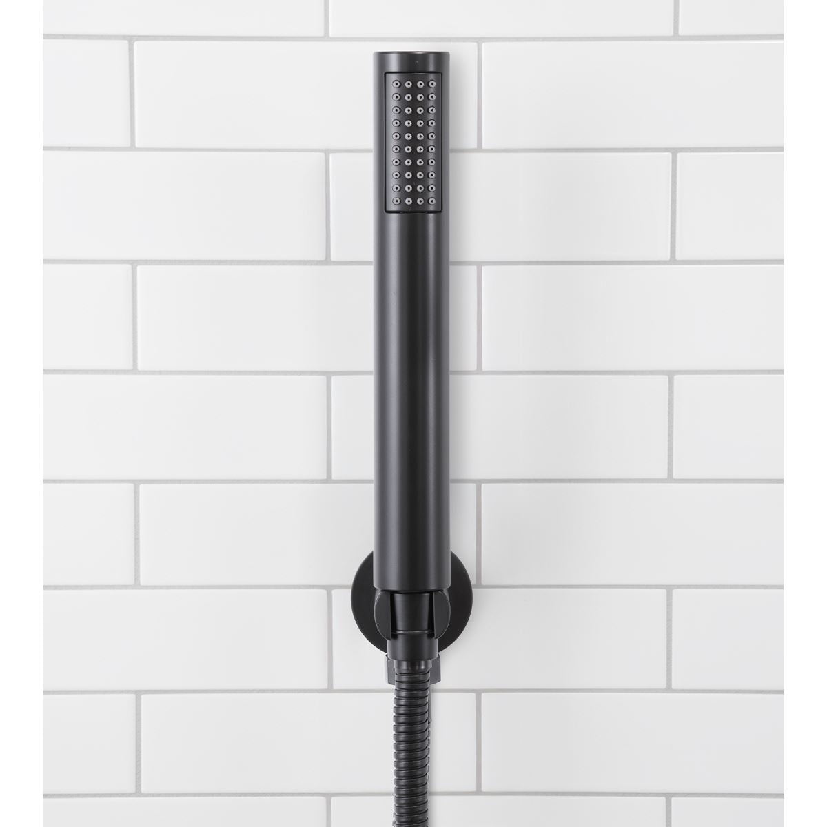 Baridi Concealed Thermostatic Shower Set, 20cm Round Head & Hand Shower - Black