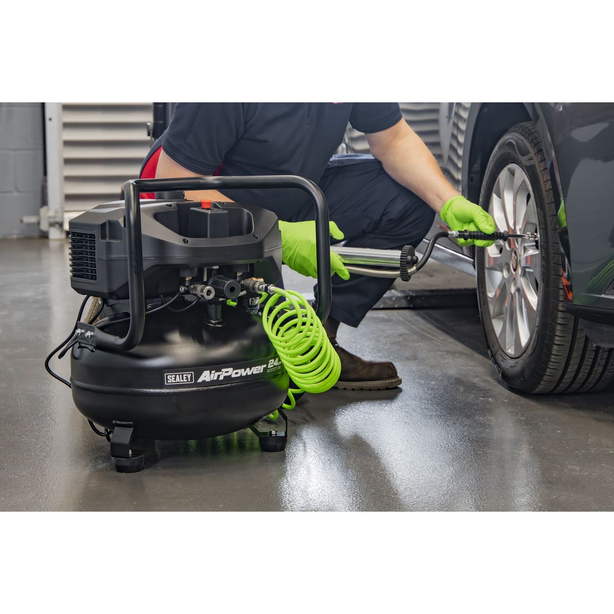 Sealey 24L Oil Free Belt Drive Vertical Compressor 2hp SAC24V