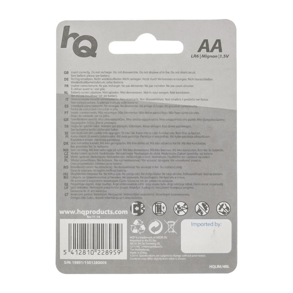 HQ Alkaline AA battery 4-blister - BAAKLR64BL
