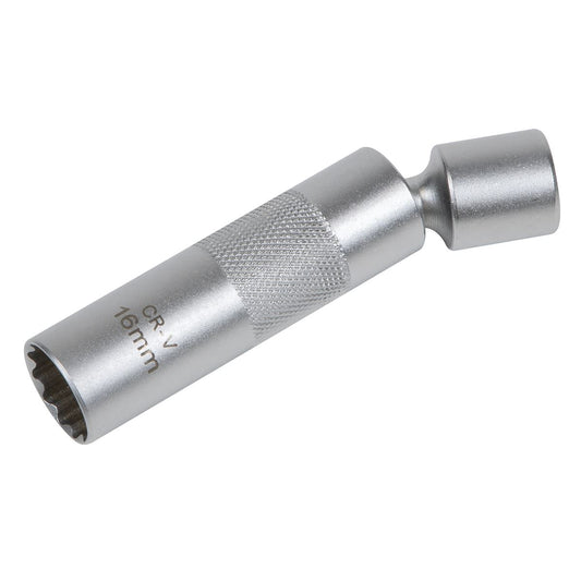 Sealey Spark Plug Socket with Universal Joint 3/8"Sq Drive 12-Point 16mm AK6571