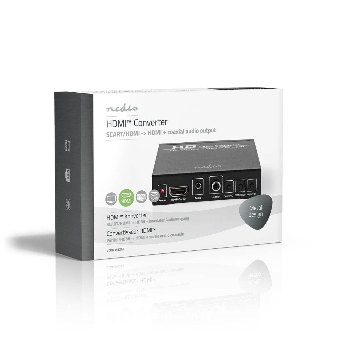 Nedis SCART to HDMI Converter 1-Way to SCART Input HDMI Output - VCON3452AT