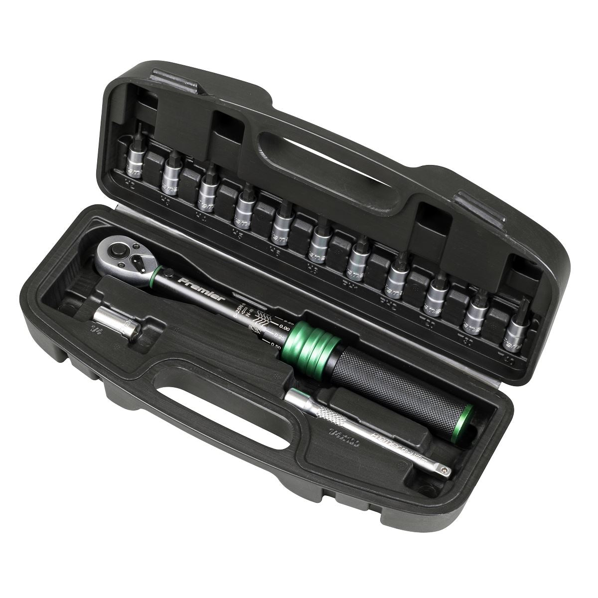 Sealey Premier Black Torque Wrench Set 1/4"Sq Drive 5-25Nm 14pc STW911B