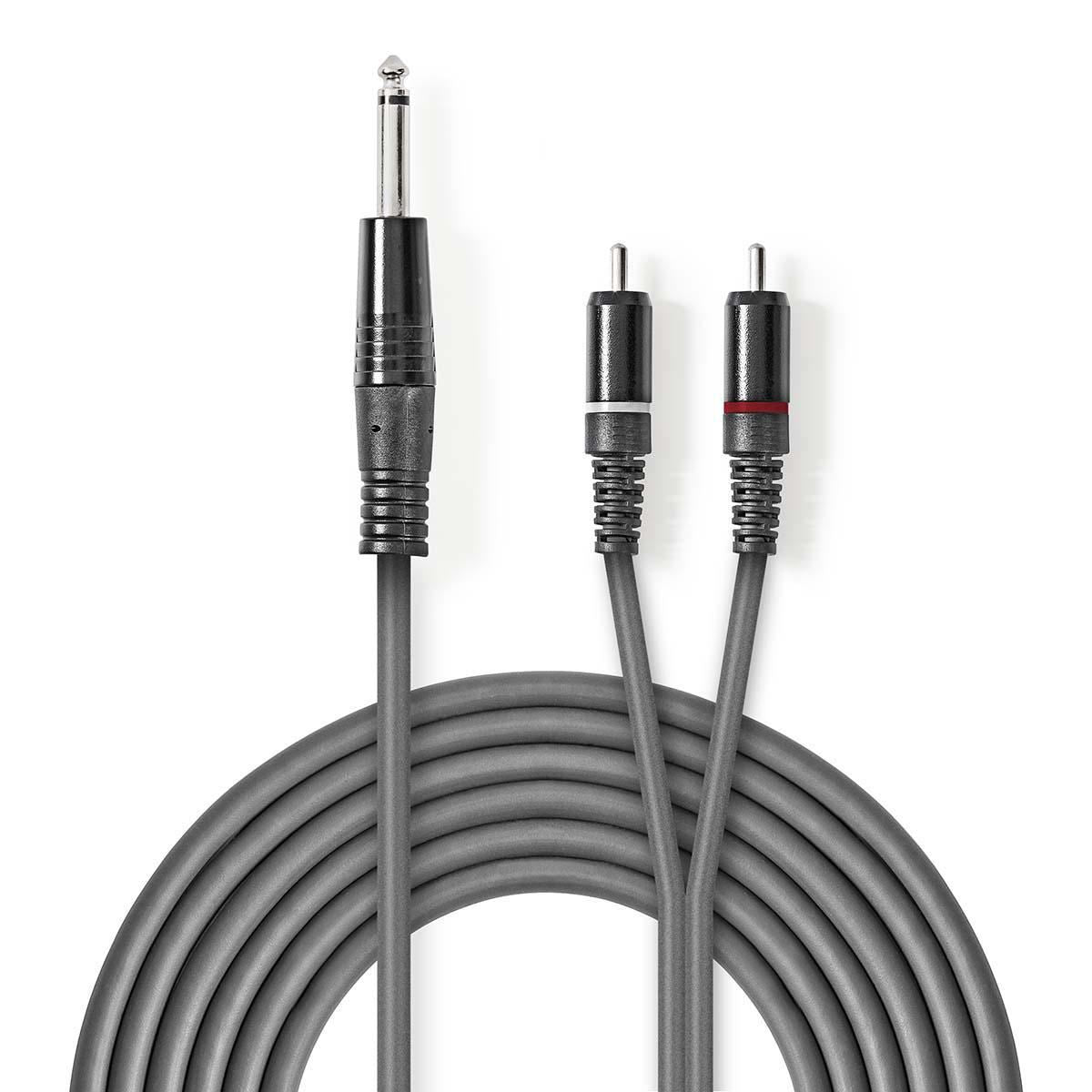 Nedis Stereo Audio Cable 6.35mm Male to 2x RCA Male 3m Grey COTH23300GY30
