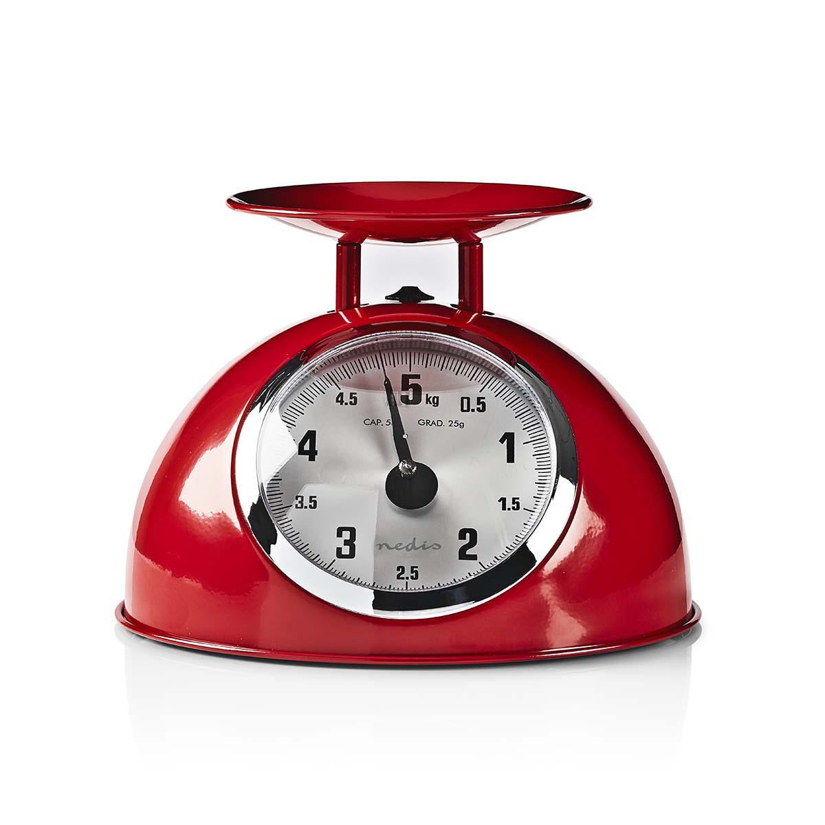 Nedis Retro Kitchen Scales Analogue Metal Red KASC110RD