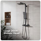 Baridi Thermostatic Shower Mixer Set, 20x20cm Square Head, Adjustable Rail